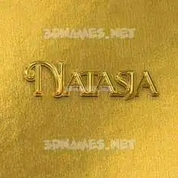 natasja in All Gold style - 3D name wallpaper