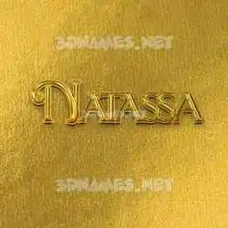natassa in All Gold style - 3D name wallpaper