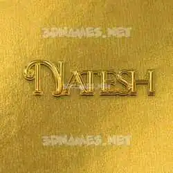 natesh in All Gold style - 3D name wallpaper