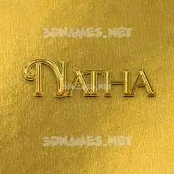 natha in All Gold style - 3D name wallpaper