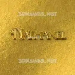 nathanel in All Gold style - 3D name wallpaper