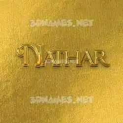 nathar in All Gold style - 3D name wallpaper