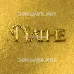 nathe in All Gold style - 3D name wallpaper
