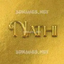 nathi in All Gold style - 3D name wallpaper