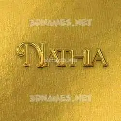 nathia in All Gold style - 3D name wallpaper