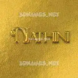 nathini in All Gold style - 3D name wallpaper