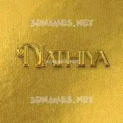 nathiya in All Gold style - 3D name wallpaper