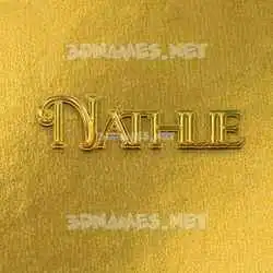 nathlie in All Gold style - 3D name wallpaper