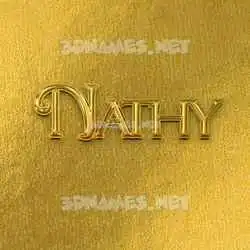 nathy in All Gold style - 3D name wallpaper