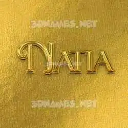 natia in All Gold style - 3D name wallpaper