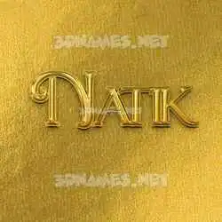 natik in All Gold style - 3D name wallpaper