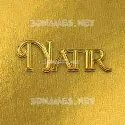 natir in All Gold style - 3D name wallpaper