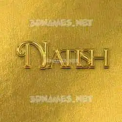 natish in All Gold style - 3D name wallpaper