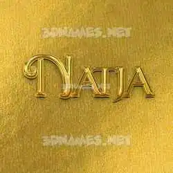natja in All Gold style - 3D name wallpaper