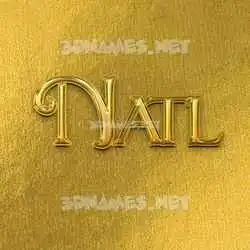 natl in All Gold style - 3D name wallpaper