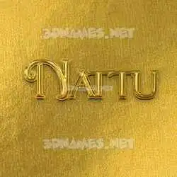 nattu in All Gold style - 3D name wallpaper