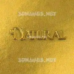 natural in All Gold style - 3D name wallpaper