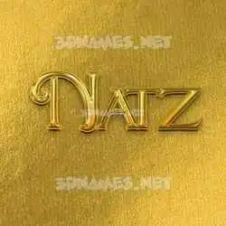 natz in All Gold style - 3D name wallpaper