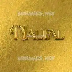 naufal in All Gold style - 3D name wallpaper