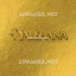 naushana in All Gold style - 3D name wallpaper