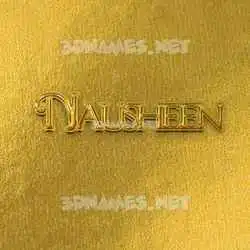 nausheen in All Gold style - 3D name wallpaper