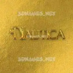 nautica in All Gold style - 3D name wallpaper