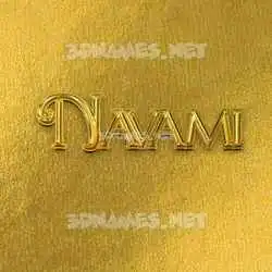navami in All Gold style - 3D name wallpaper