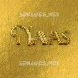 navas in All Gold style - 3D name wallpaper