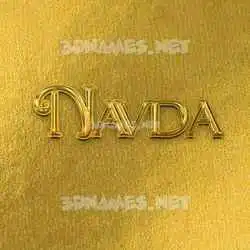 navda in All Gold style - 3D name wallpaper