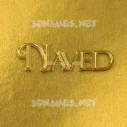naved in All Gold style - 3D name wallpaper