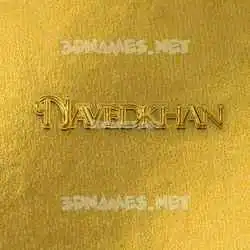 navedkhan in All Gold style - 3D name wallpaper
