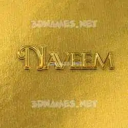 naveem in All Gold style - 3D name wallpaper