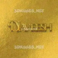 naveesh in All Gold style - 3D name wallpaper