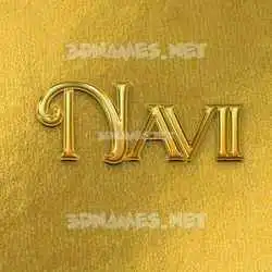 navii in All Gold style - 3D name wallpaper