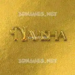 navisha in All Gold style - 3D name wallpaper