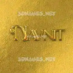 navnit in All Gold style - 3D name wallpaper