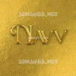 navv in All Gold style - 3D name wallpaper