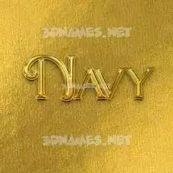 navy in All Gold style - 3D name wallpaper