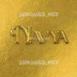 navya in All Gold style - 3D name wallpaper