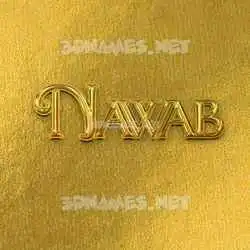 nawab in All Gold style - 3D name wallpaper