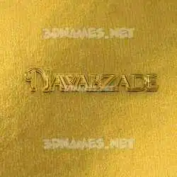 nawabzade in All Gold style - 3D name wallpaper