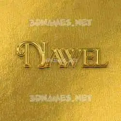 nawel in All Gold style - 3D name wallpaper