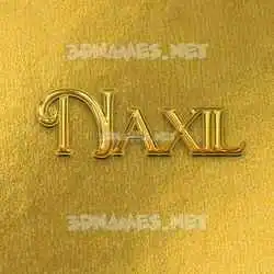 naxil in All Gold style - 3D name wallpaper