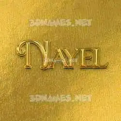 nayel in All Gold style - 3D name wallpaper