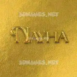 nayha in All Gold style - 3D name wallpaper