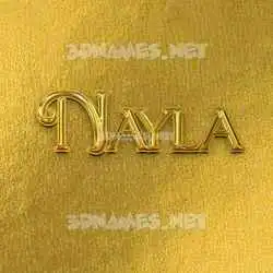 nayla in All Gold style - 3D name wallpaper