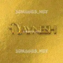 naynesh in All Gold style - 3D name wallpaper