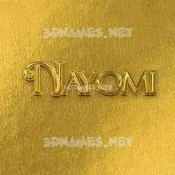 nayomi in All Gold style - 3D name wallpaper