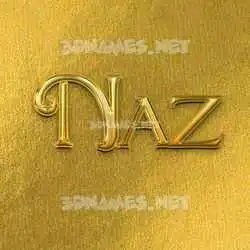 naz in All Gold style - 3D name wallpaper