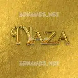 naza in All Gold style - 3D name wallpaper